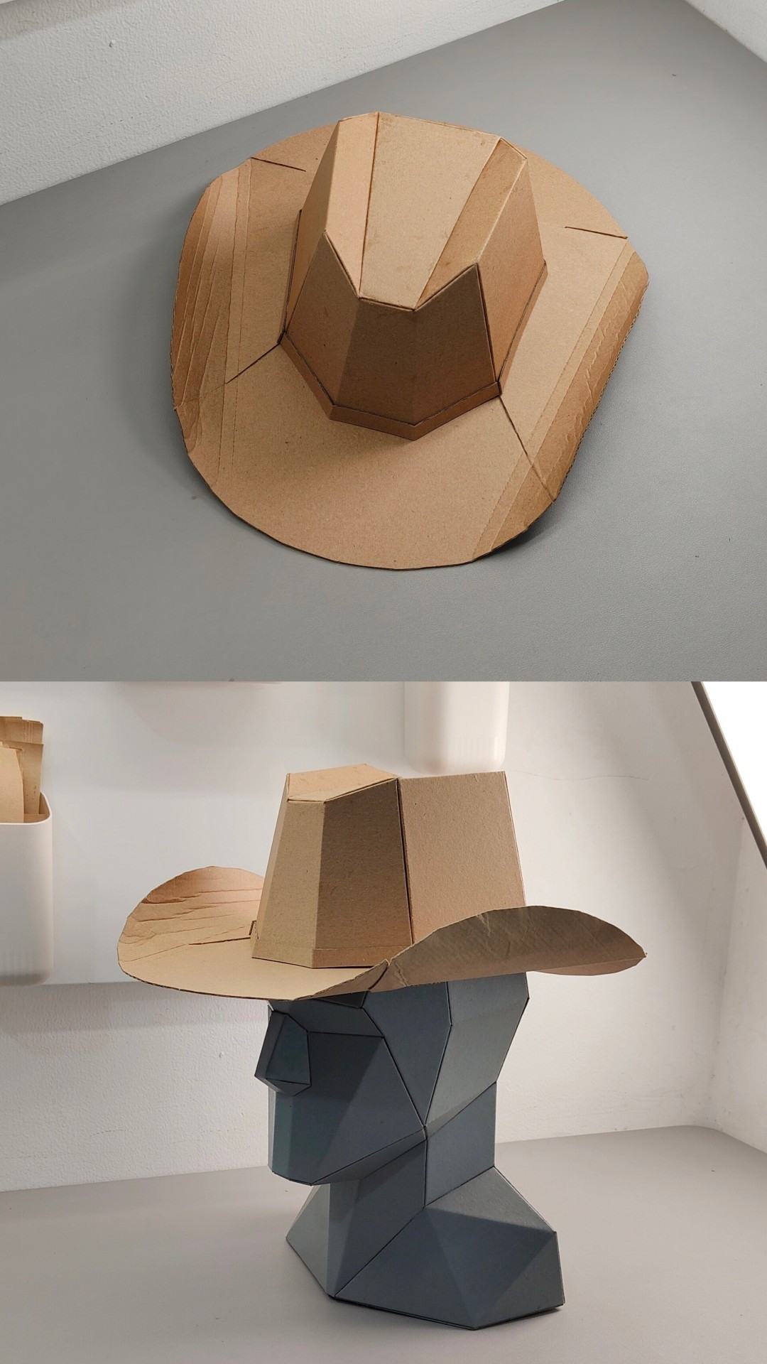 Finished DIY Cardboard Cowboy Hat template