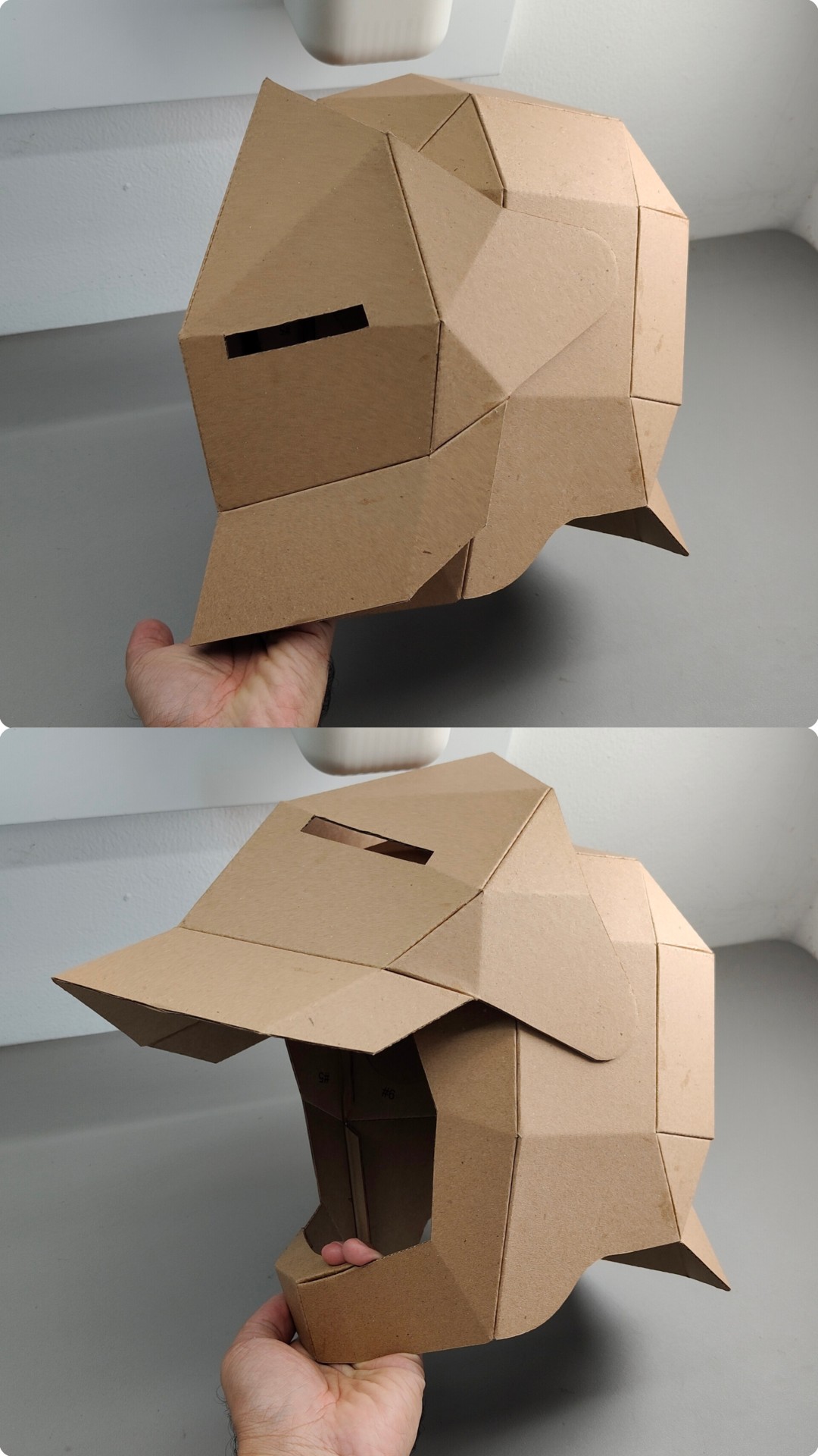Finished DIY Cardboard Knight Helmet template