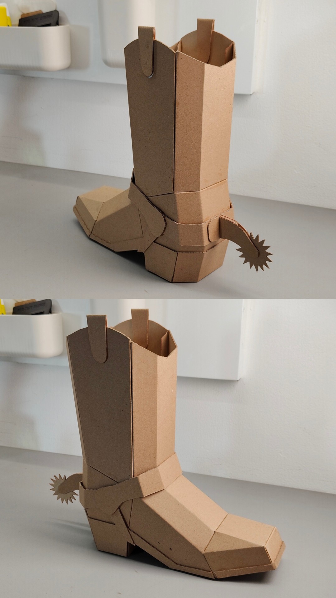 Finished DIY Cardboard Cowboy Boot template