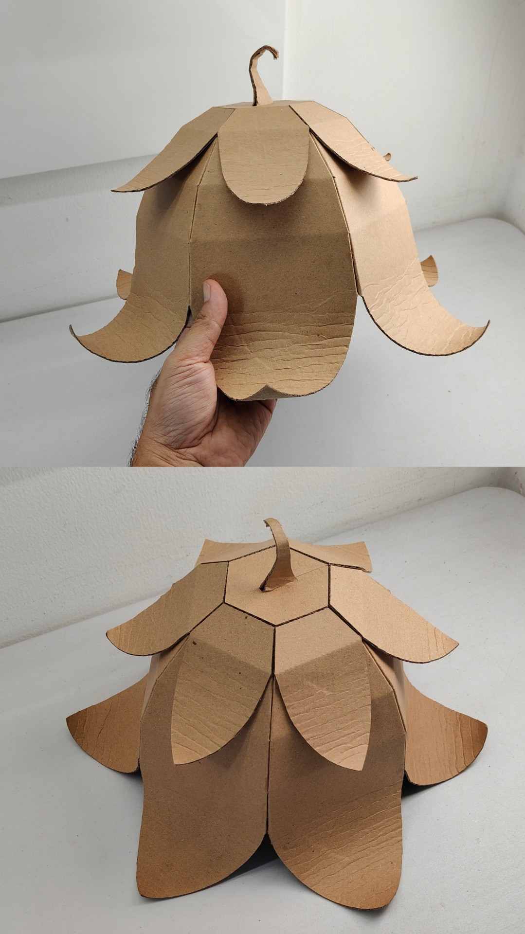 Finished DIY Cardboard Flower hat template