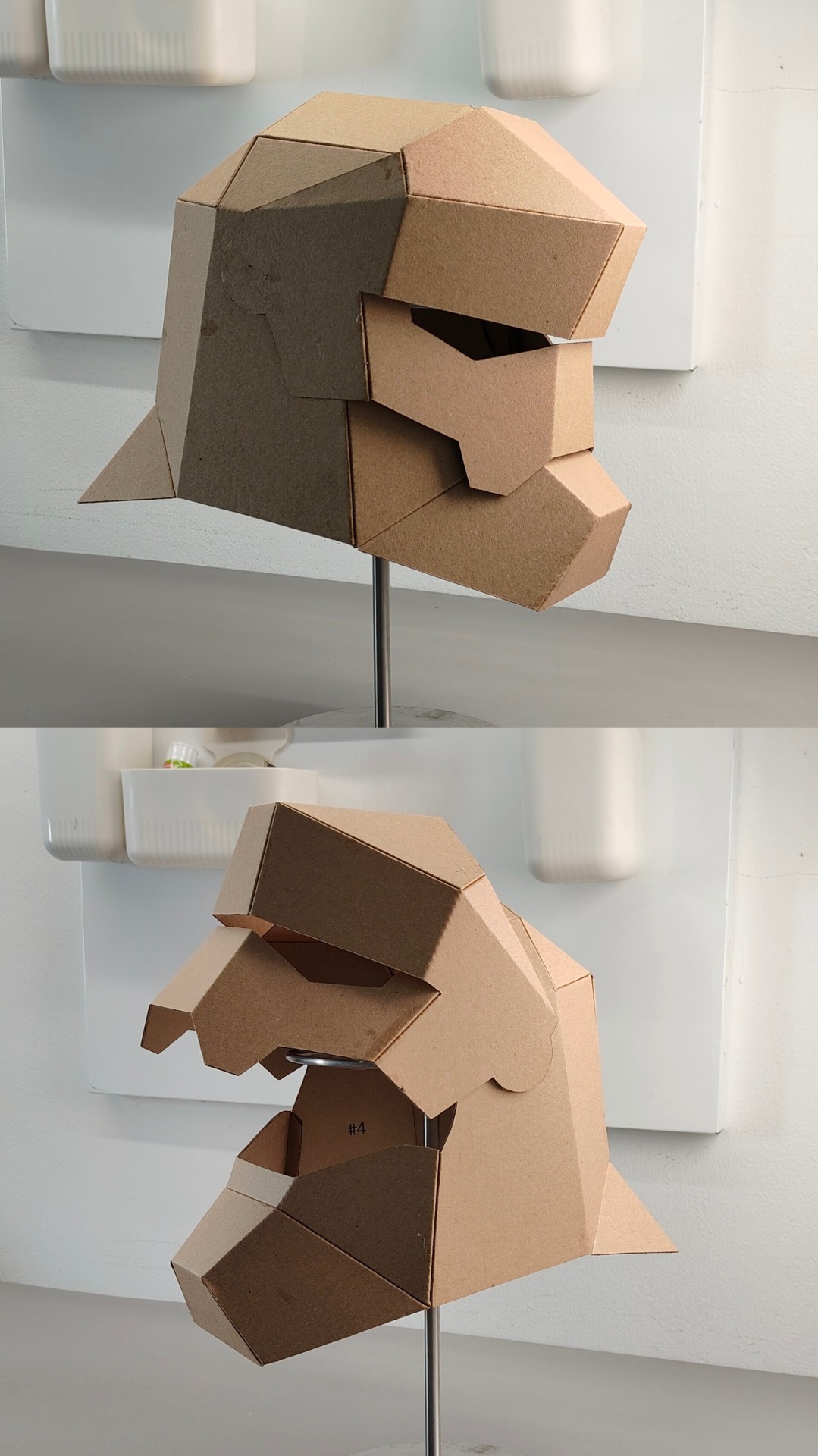 Finished DIY Cardboard Knight Helmet template