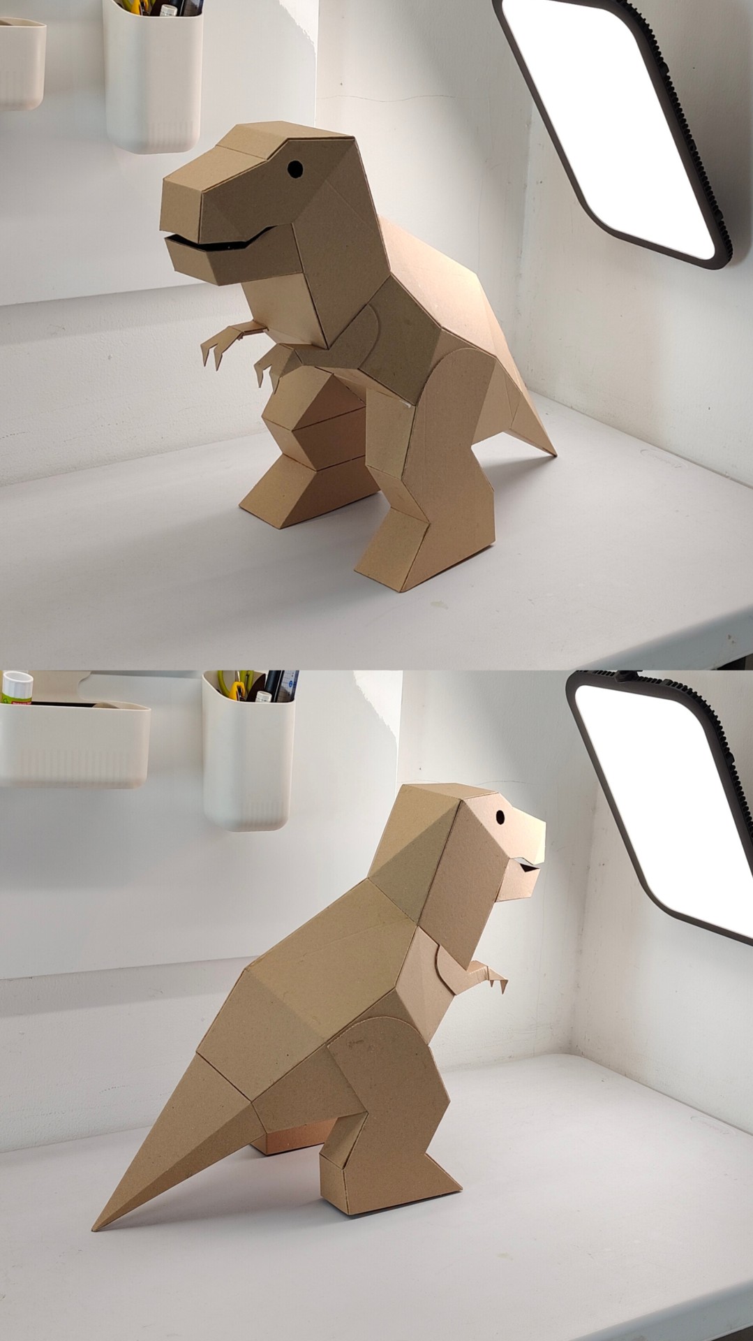 Finished DIY Cardboard T-rex model template