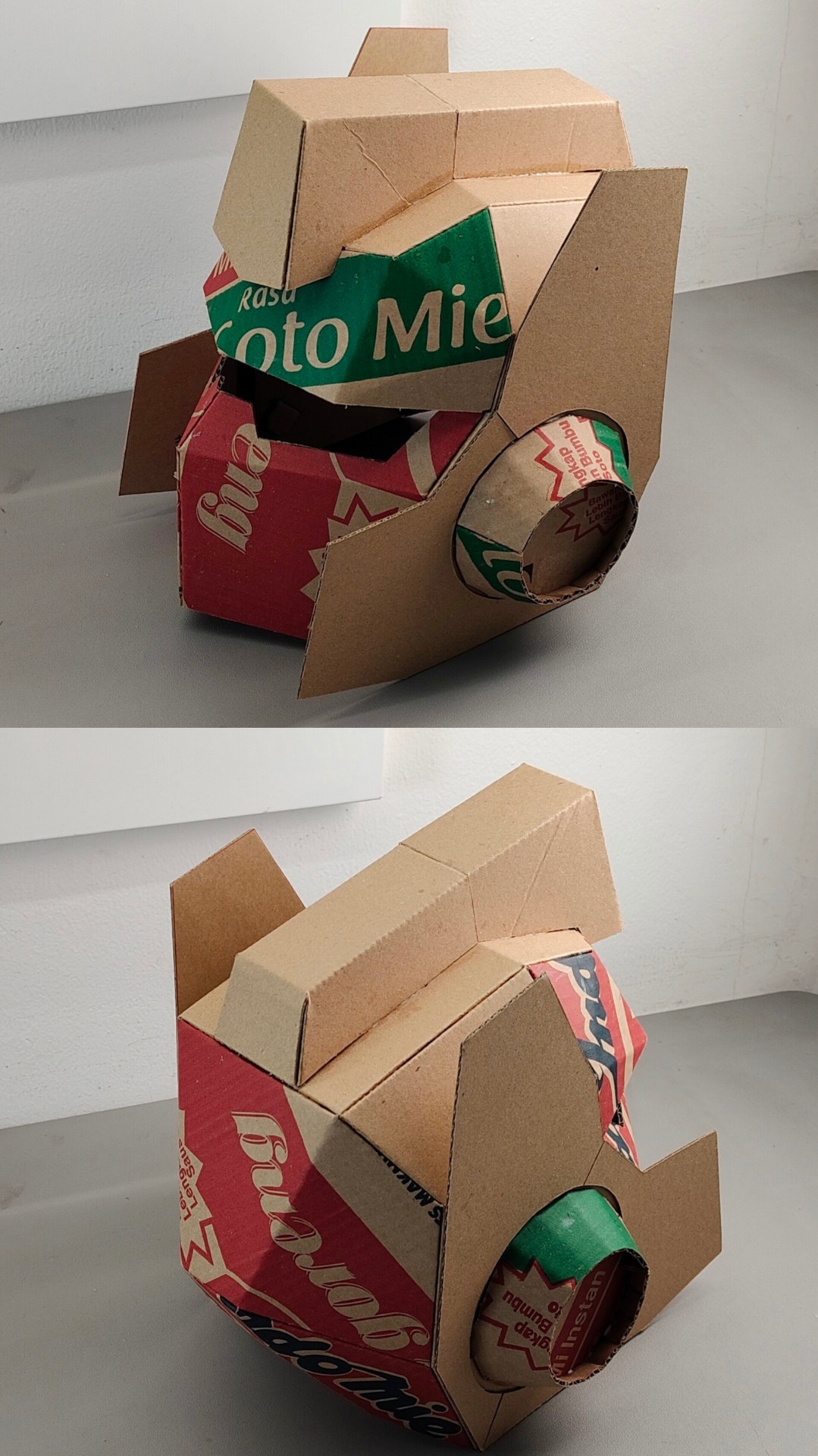 Finished DIY Cardboard Robot Helmet template