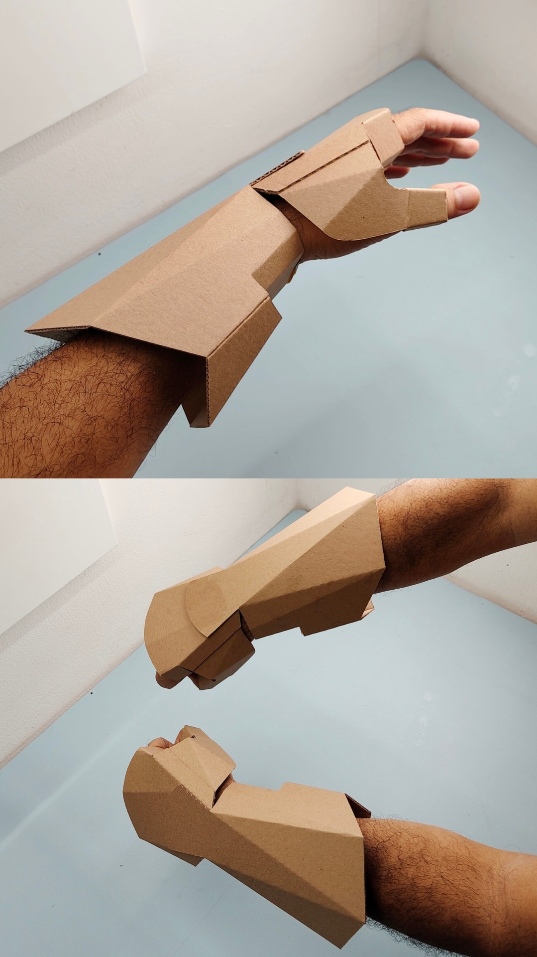 Finished DIY Cardboard Knight Gauntlet template
