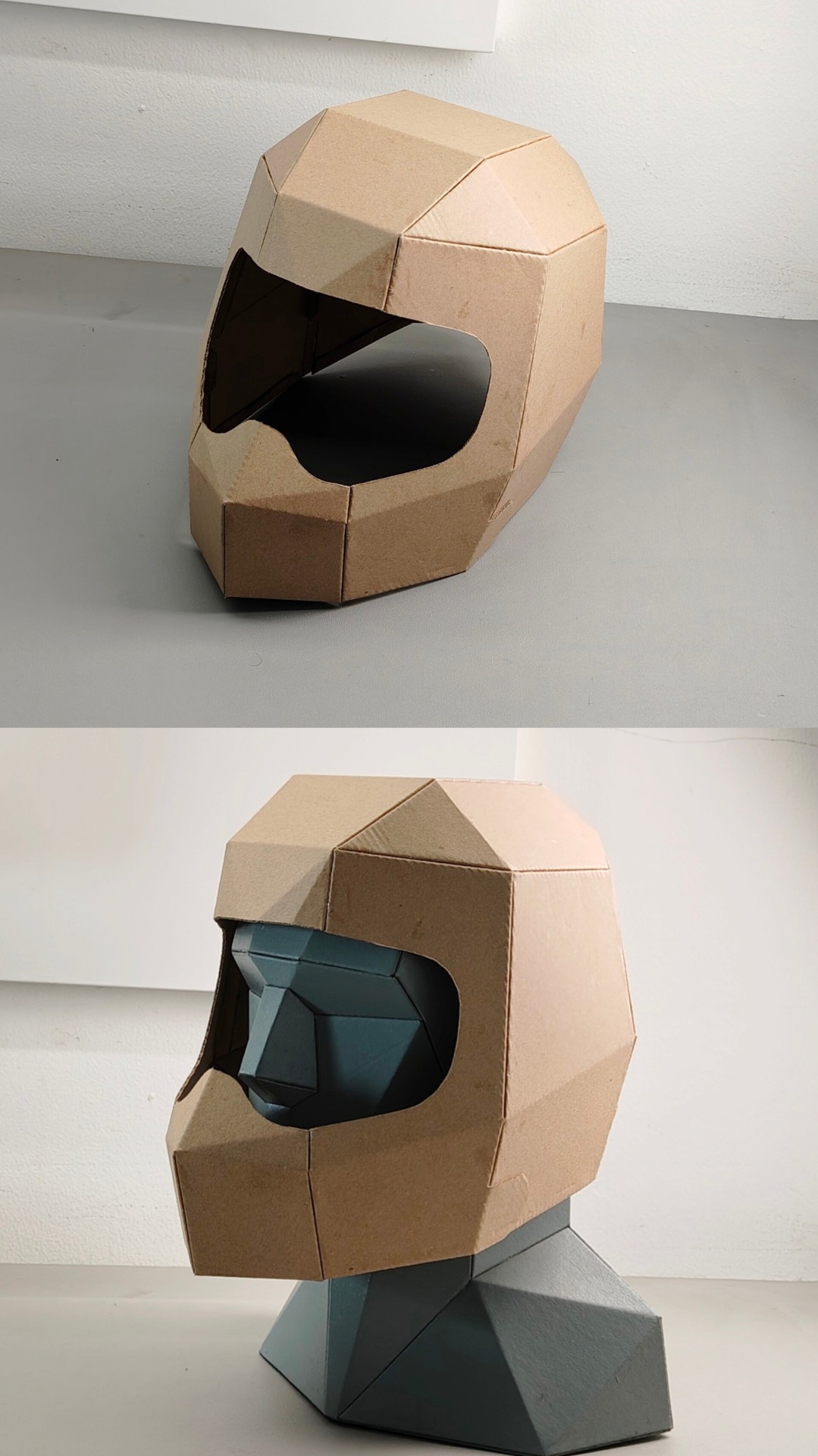 Finished DIY Cardboard Motorcycle Helmet template